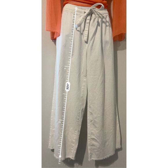 Women’s White Capri Pant Small - Raw Hem Boho - Picture 3 of 9